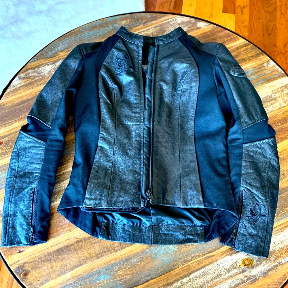 Women’s Bilt Black Leather Mororcyle Jacket